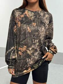 StreetHx Áo thun in hình lá cây phong cách đường phố cổ điển dành cho nữ, mùa thu - Nhiều màu - Xem 3