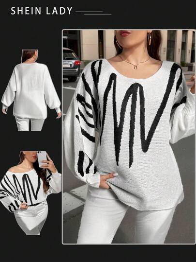 Calvaya Sudadera con mangas farol holgada de talla grande, use casual diario