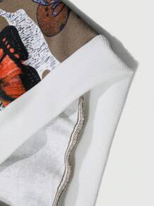 Manfinity Homme 1 Pc Men's Casual Outdoor Fashion Butterfly Print Jacket For Autumn - Multicolor - View 6