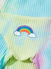 PETSIN Tie-Dye Rainbow Pet Warm Stretch T-shirt