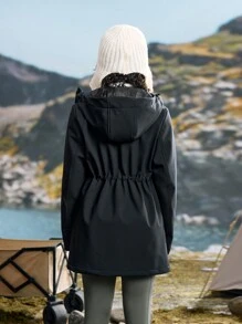 In My Nature Jachetă de exterior cu glugă casual cu fermoar pentru femei, potrivită pentru toamnă