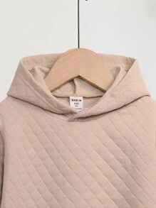 2 pièces Ensemble de sweat-shirt à capuche pour jeune fille, survêtement décontracté d'hiver chaud et ample, ensemble de survêtement en polaire à capuche à carreaux, tenue assortie mère-fille
