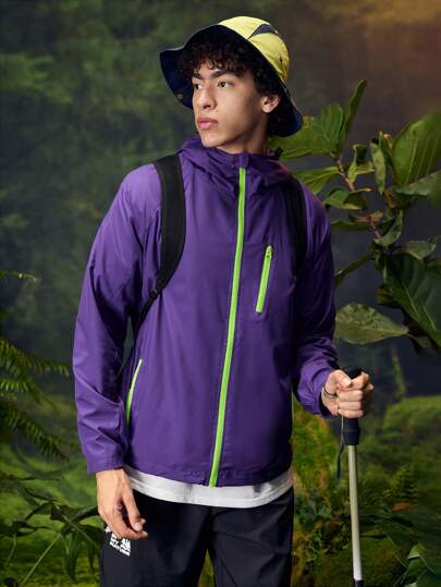 In My Nature Men's Zip Front Long Sleeve Pocket Casual Hoodie Windbreaker