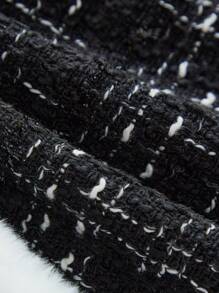 Baby Girls'Cute Ruffle Collar Fuzzy Tweed Jacket, Autumn/Winter - Black - View 3