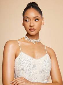 SHEIN Belle Collar minimalista, lujoso y ligero para mujer, para uso diario y casual