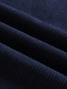 Manfinity VCAY Áo khoác dài tay ve vá vải gân, áo khoác màu xanh navy đơn giản có khóa kéo, thích hợp cho mùa thu đi chơi, quà tặng cho bạn bè, chồng, bạn trai - Nhiều màu - Xem 6