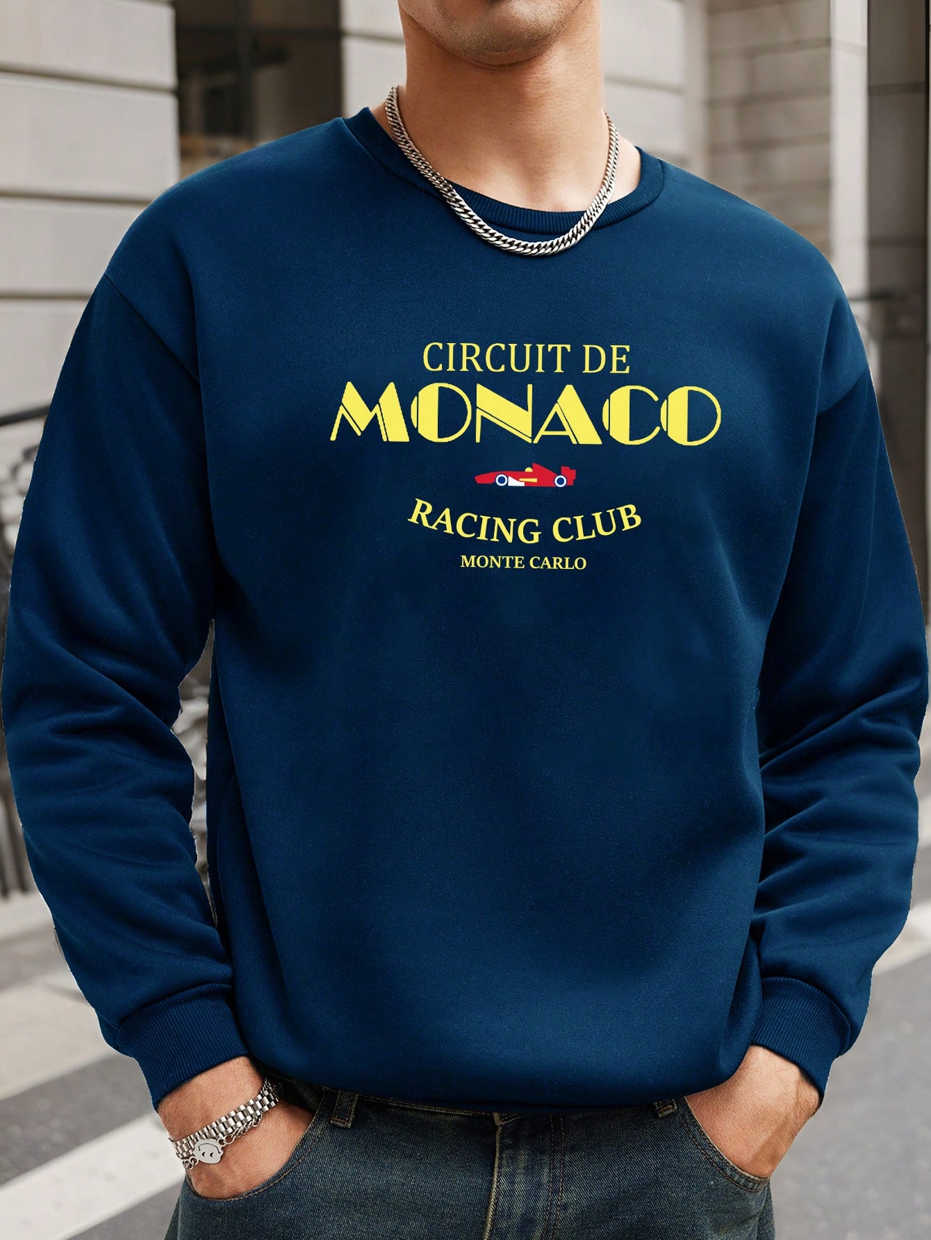 Manfinity Dauomo Men's Casual Letter Print Fleece Sweatshirt, Autumn/Winter