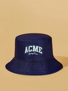 LOONEY TUNES X SHEIN Reversible Cartoon & Geometric Printed Sun Protection Bucket Hat, Casual Style - Camel - View 7