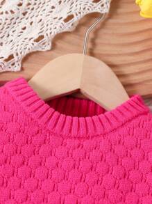 Mameluco informal de punto de color fucsia para bebé niña, otoño/invierno - Rosa Fucsia - Ver 5