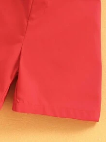 Bộ 2 áo sơ mi tay ngắn và quần short in hình con bò cho bé gái, thường ngày mùa hè, dành cho Giáng sinh - Đỏ - Xem 7