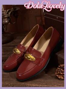 Dola Lovely Women's Fashion Versatile Casual Flat Shoes With Metal Decoration For Christmas And New Year Holiday Vibe Fall And Winter