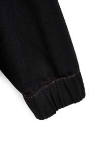 Chillumni Plus Size Men Button Front Long Sleeve Pocket Casual Denim Jacket, Fall - Black - View 4