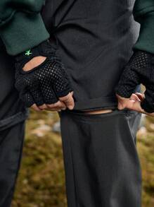 In My Nature Pantalones de senderismo para mujer de unicolor casual con cordón en la cintura y tobillo atado