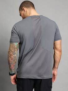 Manfinity Sport Corelite Boyfriend Style Men's Casual Solid Color Short Sleeve Sports T-Shirt - Grey - View 6