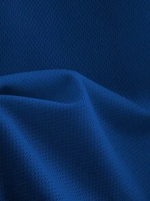 Aesthetic Post Áo thun nam cổ tròn in chữ tương phản tay ngắn thường ngày - Màu xanh lam - Xem 4