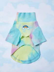 PETSIN Tie-Dye Rainbow Pet Warm Stretch T-shirt