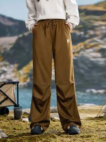 In My Nature Women's Casual Loose Drawstring Waist Slant Pocket Outdoor Pants - Coffee Brown - View 6