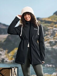 In My Nature Jachetă de exterior cu glugă casual cu fermoar pentru femei, potrivită pentru toamnă