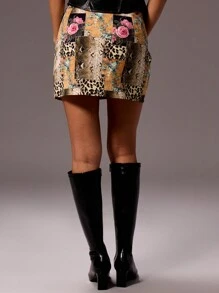 MUSERA Váy ngắn xẻ tà họa tiết trừu tượng, thích hợp cho tiệc sinh nhật, phong cách boho, mùa hè, dễ thương, đi nghỉ mát. - Nhiều màu - Xem 4