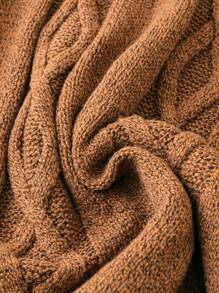 EMERY ROSE Plus Solid Cable Knit Sweater Skirt, For Winter