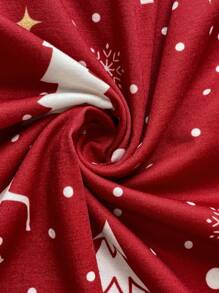 SHEIN VCAY Plus Size Christmas Stand Collar Long Sleeve Waist Cinched Dress Christmas Clothes Women Christmas Dress Winter Clothes Pleated Skirt Christmas Outfit Women Christmas Dresses Going Out Outfits Basic Dress Long Sleeve