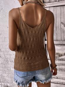 EMERY ROSE Canottiera lavorata a maglia in tinta unita, stile casual da vacanza