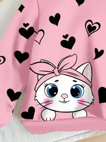 SHEIN Bluza z długim rękawem dla młodych dziewcząt, luźna, minimalistyczna, z okrągłym dekoltem, wygodna na co dzień, dzianinowa, odpowiednia na jesień/zimę