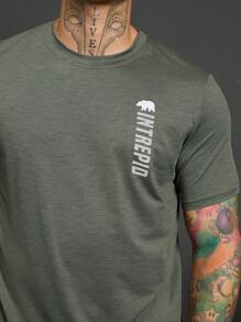 Gym Rark Camiseta Esportiva de Manga Curta Estilo Boyfriend Casual com Estampa de Letra para Homens - Azul bebê - Visão 4