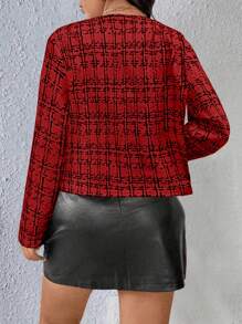 SHEIN Unity 大码女式格子印花长袖休闲夹克外套 - 彩色 - 查看 2