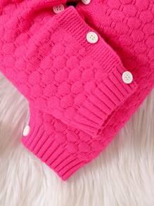 Mameluco informal de punto de color fucsia para bebé niña, otoño/invierno - Rosa Fucsia - Ver 4