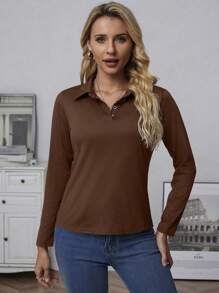 INAWLY Women Casual Commuting Long Sleeve Slim Fit T-Shirt, Autumn