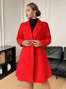 Calvaya 大码女式简约纯色宽松翻领外套，适合新年服装