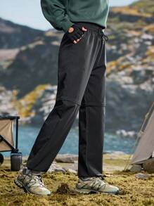 In My Nature Pantalones de senderismo para mujer de unicolor casual con cordón en la cintura y tobillo atado