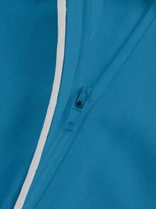 TaskEZ Simple Solid Color Long Sleeve A-Line Nurse Dress Set Scrub Set Nurse Dresses Scrub Tops Scrub Bottoms Lab Coats Scrub Outwear - Blue - View 5