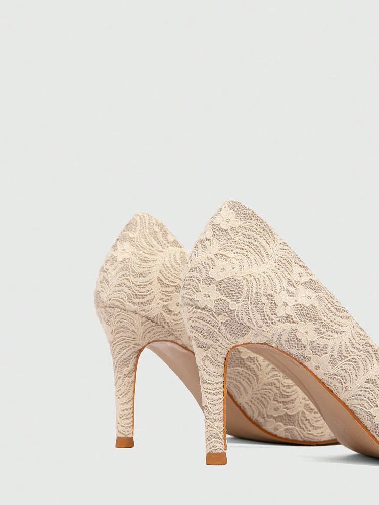 CUCCOO HITCHD Elegant Lace Pointed Toe Bowknot Ribbon Bridal High Heel Shoes For Women For Christmas And New Year Holiday Vibe Fall And Winter Valentines