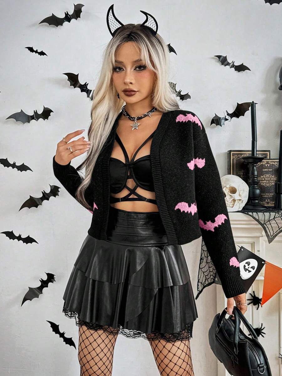 SHEIN Unity 女士纯色蝙蝠袖斜肩休闲上衣,简约设计,适合日常穿着 - 黑色 - 查看 1