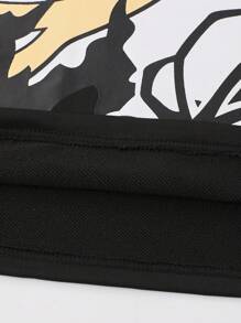ROMWE MEN Street Life Kaos Crop Top Longgar Ukuran Besar, Gaya Jalanan untuk Pria - Hitam - View 6