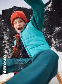 SHEIN 青少年男童冬季抓绒撞色插肩袖卫衣 - 彩色 - 查看 1