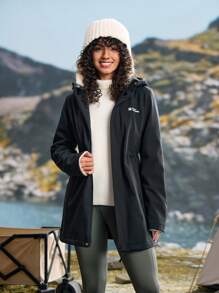 In My Nature Jachetă de exterior cu glugă casual cu fermoar pentru femei, potrivită pentru toamnă