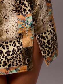 MUSERA Váy ngắn xẻ tà họa tiết trừu tượng, thích hợp cho tiệc sinh nhật, phong cách boho, mùa hè, dễ thương, đi nghỉ mát. - Nhiều màu - Xem 5