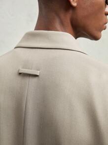 AKNOTIC Formal 男式宽松版型金属链装饰前开翻领休闲夹克，驼色，秋冬款