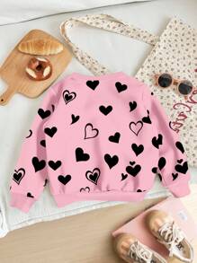 SHEIN Bluza z długim rękawem dla młodych dziewcząt, luźna, minimalistyczna, z okrągłym dekoltem, wygodna na co dzień, dzianinowa, odpowiednia na jesień/zimę