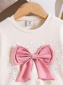 Conjunto de 2 piezas para niña: Sudadera con lazo y falda tipo pastel, nueva colección de primavera-otoño 2024