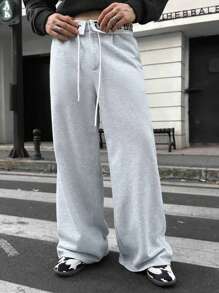 Manfinity VCAY 1 件男士针织休闲文字印花松紧腰宽松运动裤，年轻休闲版型外出时尚慢跑裤超大号拼色运动裤，适合丈夫、男朋友的礼物