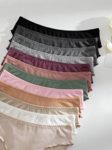 Snug Zone 12pcs/Set Women's Soft & Comfortable Assorted Color Triangle Casual Panties - Multicolor - View 3