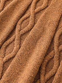 EMERY ROSE Plus Solid Cable Knit Sweater Skirt, For Winter