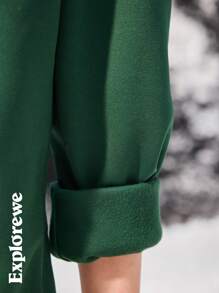 SHEIN Tween Boys Letter Print Side Zip Design Loose Fit Patchwork Sweatpants - Green - View 5