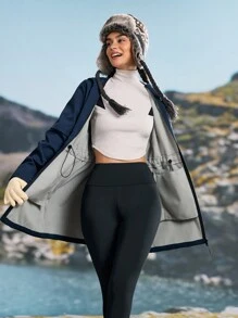 In My Nature sweat-shirt à capuche zippé sur le devant de couleur unie pour femmes, porté quotidien et décontracté