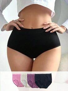 4-Pack Seamless Comfy Hipster Brief Panties - Multicolor - View 1