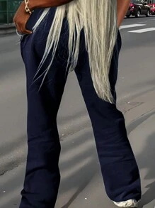 INAWLY Women's Casual Sports Drawstring Waist Loose Sweatpants Graduation,Back To School Outfits,Graduation,Teacher Outfits For Women,Back To School - Navy Blue - View 2